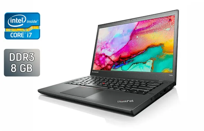 Ноутбук Lenovo ThinkPad T440s / 14" (1920x1080) IPS / Intel Core i7-4600U (2 (4) ядра по 2.1 - 3.3 GHz) / 8 GB DDR3 / 240 GB SSD / Intel HD Graphics 4400 / WebCam / Fingerprint / Windows 10 б/в - зображення 1