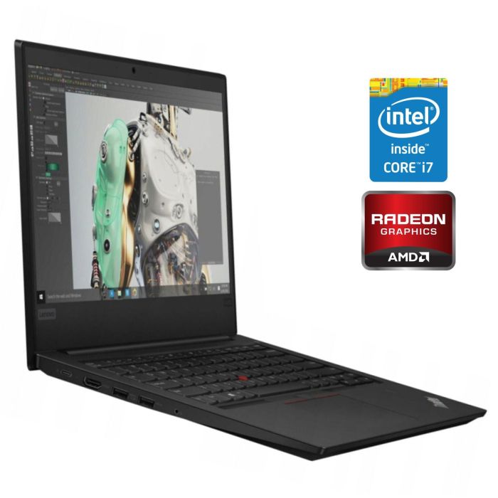 Ультрабук Lenovo ThinkPad E490 / 14" (1920x1080) IPS / Intel Core i7-8565U (4 (8) ядра по 1.8 - 4.6 GHz) / 16 GB DDR4 / 256 GB SSD / AMD Radeon RX 550X, 2 GB GDDR5, 64-bit / WebCam / Win 10 Home б/в - изображение 1