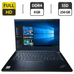 Ультрабук Lenovo ThinkPad E14 G1 / 14" (1920x1080) IPS / Intel Core i3-10110U (2 (4) ядра по 2.1 - 4.2 GHz) / 8 GB DDR4 / 256 GB SSD / Intel UHD Graphics / WebCam б/в