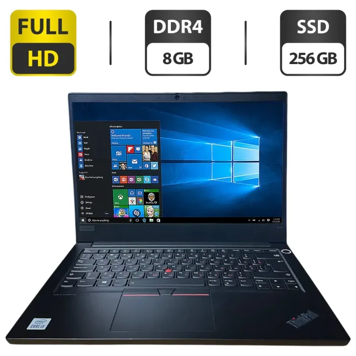 Ультрабук Lenovo ThinkPad E14 G1 / 14" (1920x1080) IPS / Intel Core i3-10110U (2 (4) ядра по 2.1 - 4.2 GHz) / 8 GB DDR4 / 256 GB SSD / Intel UHD Graphics / WebCam б/в - зображення 1