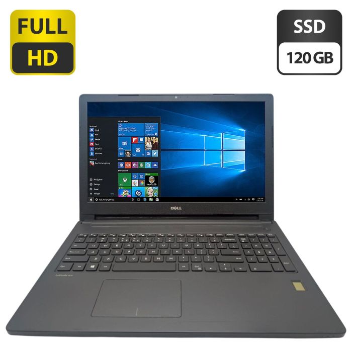 Ноутбук Dell Latitude 3570 / 15.6" (1920x1080) TN / Intel Core i5-6200U (2 (4) ядра по 2.3 - 2.8 GHz) / 8 GB DDR3 / 120 GB SSD / Intel HD Graphics 520 / WebCam б/в - зображення 1