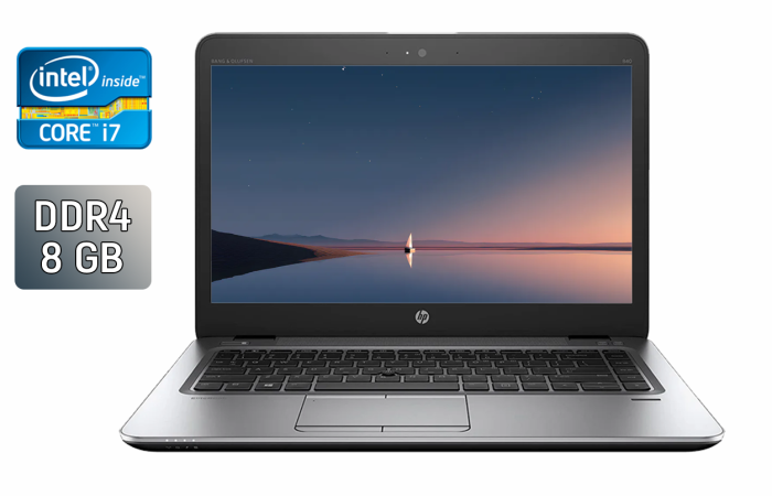 Ультрабук HP EliteBook 840 G4 / 14" (1366x768) TN / Intel Core i7-7600U (2 (4) ядра по 2.8 - 3.9 GHz) / 8 GB DDR4 / 240 GB SSD / Intel HD Graphics 620 / Fingerprint / WebCam / Windows 10 б/в - зображення 1