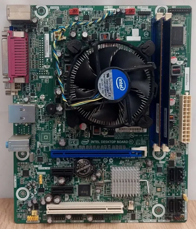 Комплект: Материнська плата Intel Desktop DH61CR / LGA1155 / Intel Core i3-2120 (2 (4) ядра по 3,3 ГГц) / 8 ГБ DDR3 / Intel HD Graphics 2000 + Кулер б/в - зображення 2