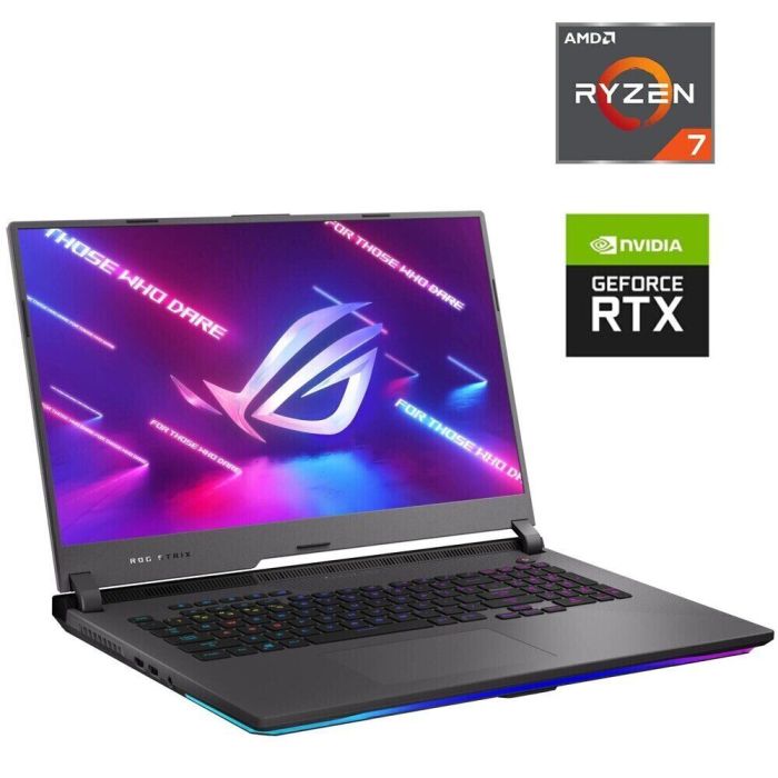 Ігровий ноутбук Asus ROG Strix G713QR-HG021T / 17.3" (1920x1080) IPS / AMD Ryzen 7 5800H (8 (16) ядер по 3.2 - 4.4 GHz) / 16 GB DDR4 / 512 GB SSD / nVidia GeForce RTX 3070, 8 GB GDDR6, 256-bit б/в - зображення 1