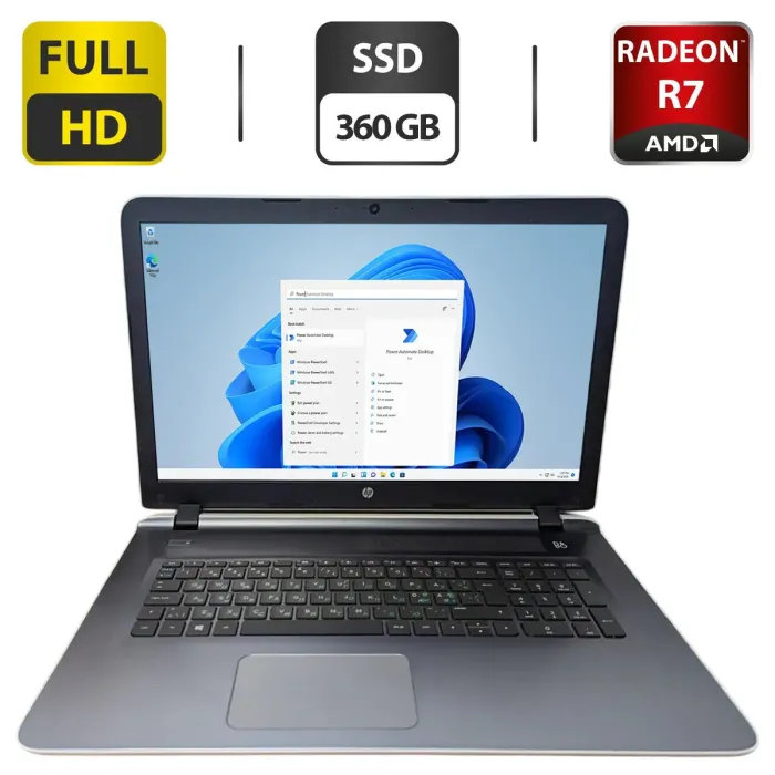 Ноутбук Б-клас HP Pavilion 17 / 17.3" (1920x1080) TN / AMD A10-5745M (4 ядра по 2.1 - 2.9 GHz) / 8 GB DDR3 / 360 GB SSD / AMD Radeon R7 M360, 2 GB GDDR3, 64-bit / WebCam / DVD-ROM б/в - зображення 1