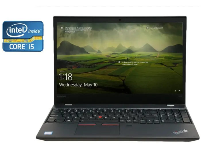 Ноутбук Lenovo ThinkPad T570 / 15.6" (1920x1080) TN / Intel Core i5-6300U (2 (4) ядра по 2.4 - 3.0 GHz) / 8 GB DDR4 / 256 GB SSD / Intel HD Graphics 520 / WebCam б/в - зображення 1