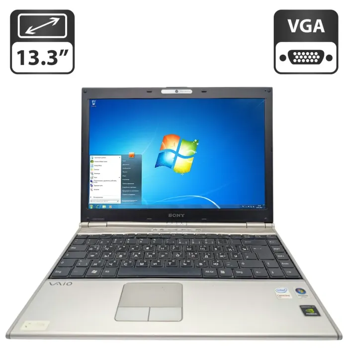 Ноутбук Sony VGN-SZ61MN / 13.3" (1366x768) TN / Intel Core 2 Duo T5600 (2 ядра по 1.8 GHz) / 4 GB DDR2 / 160 GB HDD / Intel Graphics / WebCam / АКБ не тримає заряд б/в - зображення 1