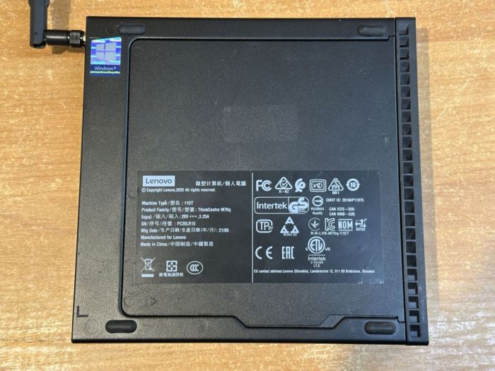 Неттоп Lenovo ThinkCentre M70q USFF / Intel Core i3-10100T (4 (8) ядра по 3.0 - 3.8 GHz) / 16 GB DDR4 / 256 GB SSD M.2 / Intel UHD Graphics 630 / USB 3.2 б/в - зображення 5