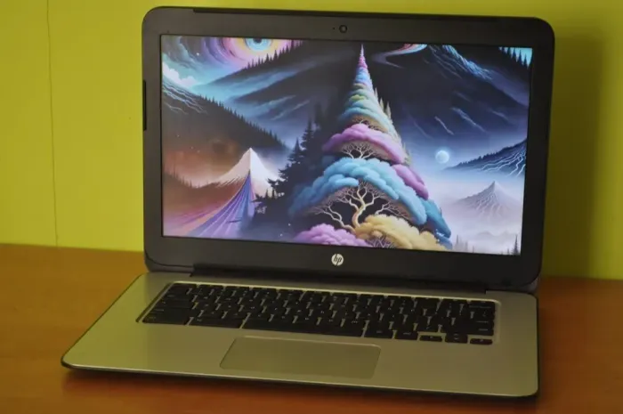 Ноутбук Б-клас HP ChromeBook 14 G4 / 14" (1366x768) TN / Intel Celeron N2840 (2 ядра по 2.16 - 2.58 GHz) / 4 GB DDR3 / 16 GB eMMC / Intel HD Graphics / WebCam / Chrome OS б/в - зображення 4