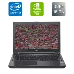 Мобільна робоча станція Б-класу Fujitsu Celsius H780 / 15.6" (1920x1080) IPS / Intel Core i7-8750H (6 (12) ядер по 2.2 - 4.1 GHz) / 16 GB DDR4 / 512 GB SSD / nVidia Quadro P600, 4 GB GDDR5, 128-bit / HDMI / VGA / USB Type-C / WebCam б/в
