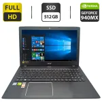 Ноутбук Acer Aspire E5-575G / 15.6" (1920x1080) IPS / Intel Core i7-7500U (2 (4) ядра по 2.7 - 3.5 GHz) / 16 GB DDR4 / 512 GB SSD / nVidia GeForce 940MX, 2 GB GDDR5, 64-bit / WebCam / DVD-ROM б/в