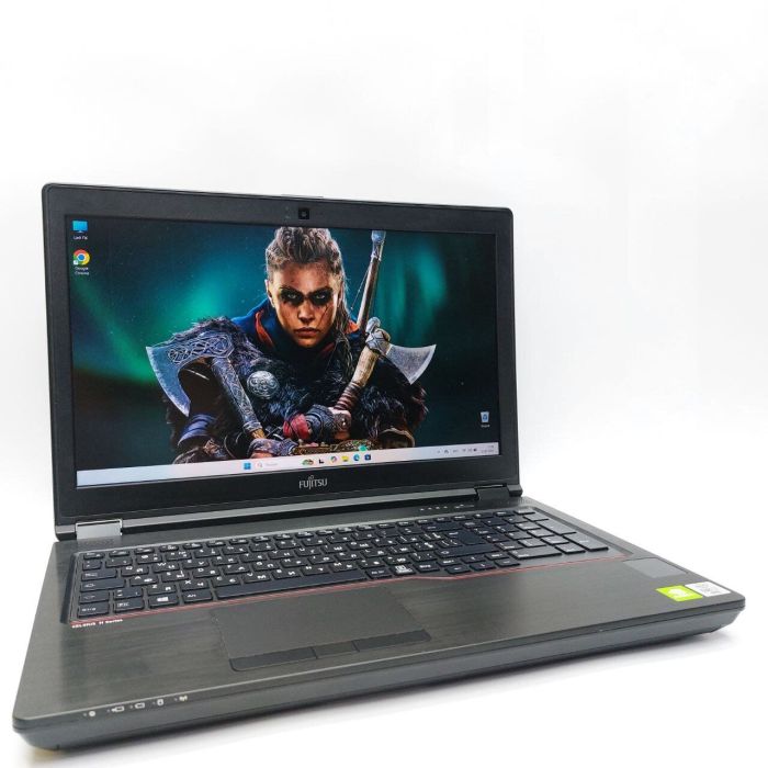 Мобільна робоча станція Fujitsu Celsius H7510 / 15.6" (1920x1080) IPS / Intel Core i7-10850H (6 (12) ядер по 2.7 - 5.1 GHz) / 32 GB DDR4 / 512 GB SSD M.2 / nVidia Quadro T1000, 4 GB GDDR6, 128-bit / WebCam б/в - зображення 2