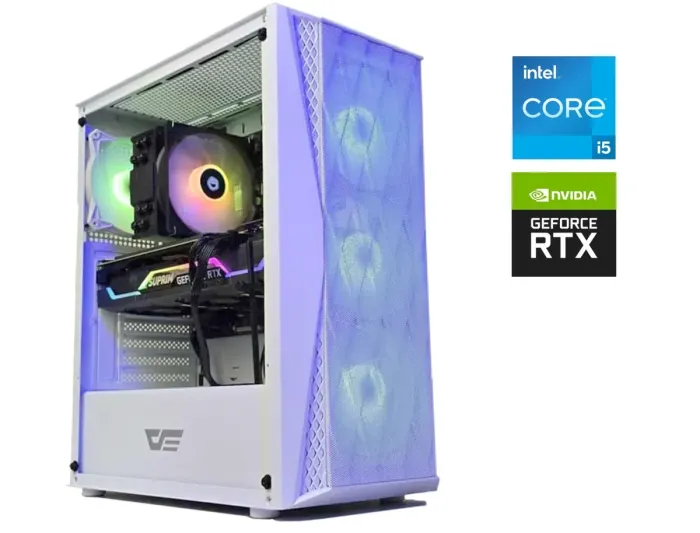 Ігровий ПК DarkFlash White Tower / Intel Core i5-12400F (6 (12) ядер по 2.5 - 4.4 GHz) / 32 GB DDR4 / 1000 GB SSD M.2 / nVidia GeForce RTX 3070, 8 GB GDDR6, 256-bit / 850W б/в - зображення 1