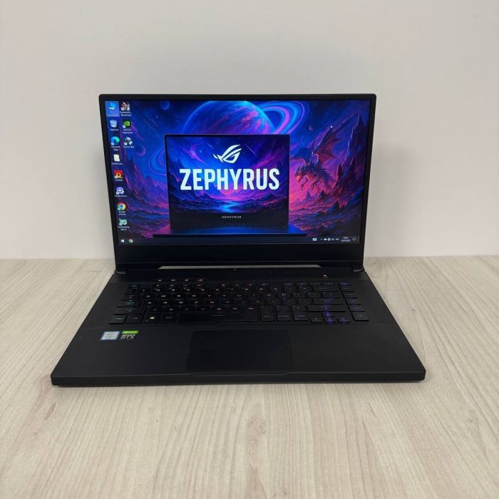 Ігровий ноутбук Asus ROG Zephyrus S15 GX502GW / 15.6" (1920x1080) IPS / Intel Core i7-9750H (6 (12) ядер по 2.6 - 4.5 GHz) / 16 GB DDR4 / 512 GB SSD M.2 / nVidia GeForce RTX 2070, 8 GB GDDR6, 256-bit / WebCam б/в - зображення 2