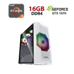 Ігровий ПК ICE TURBO 2E-G2057W Tower / AMD Ryzen 5 5500 (6 (12) ядер по 3,6 - 4,2 ГГц) / 16 ГБ DDR4 / 480 ГБ SSD / nVidia GeForce GTX 1070, 8 ГБ GDDR5, 256-біт