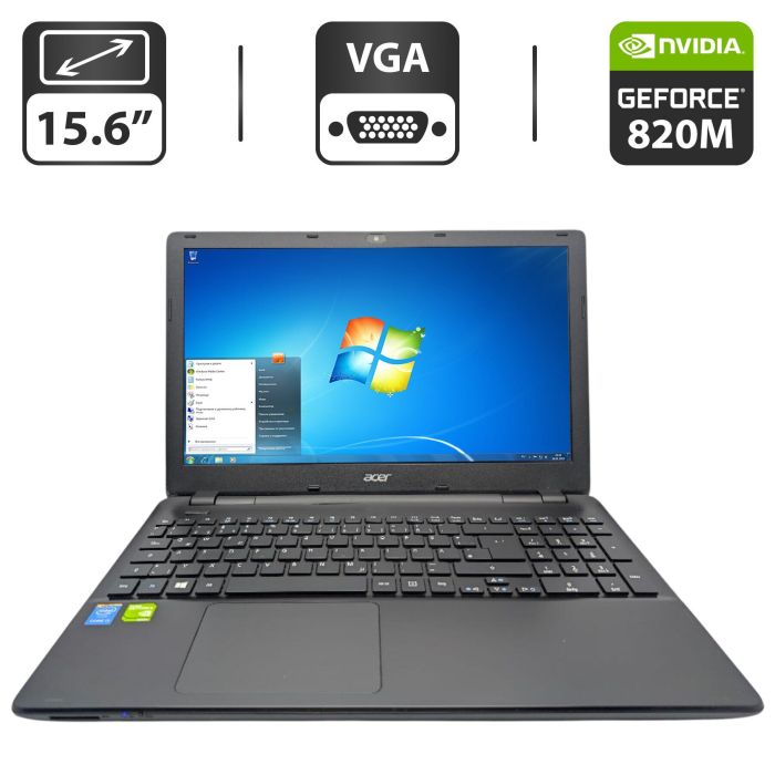 Ноутбук Acer Aspire E5-571G / 15.6" (1366x768) TN / Intel Core i3-4005U (2 (4) ядра по 1.7 GHz) / 6 GB DDR3 / 500 GB HDD / nVidia GeForce 820M, 1 GB GDDR3, 64-bit / WebCam / DVD-ROM б/в - зображення 1