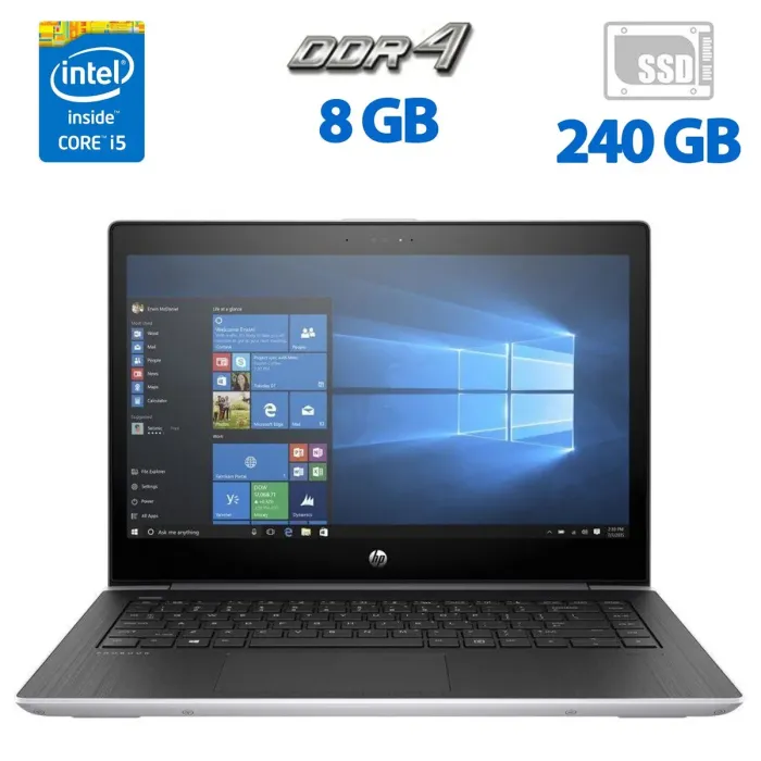 Ультрабук Б-клас HP ProBook 440 G5 / 14" (1366x768) TN / Core i5-7200U (2 (4) ядра по 2.5 - 3.1 GHz) / 8 GB DDR4 / 240 GB SSD / HD Graphics 620 / WebCam / HDMI б/в - зображення 1