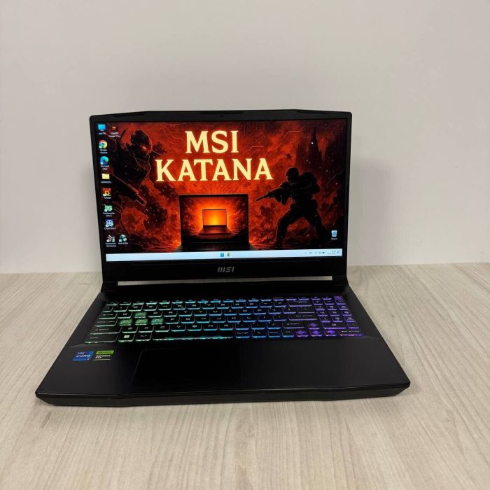 Ігровий ноутбук Б-класу MSI Katana 15 B12VGK / 15.6" (1920x1080) IPS / Intel Core i7-12650H (10 (16) ядер по 3,5 - 4,7 ГГц) / 16 ГБ DDR5 / 1000 ГБ SSD NVMe / nVidia GeForce RTX 4070, 8 ГБ GDDR6, 128-bit / WebCam б/в - зображення 2
