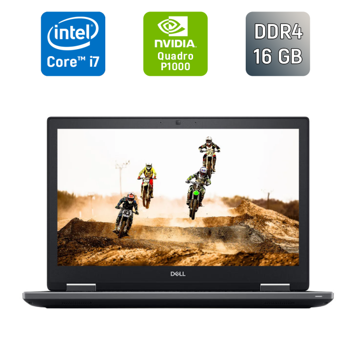 Мобільна робоча станція Б-класу Dell Precision 7530 / 15,6" (3840x2160) IPS / Intel Core i7-8850H (6 (12) ядра по 2,6 - 4,3 ГГц) / 16 ГБ DDR4 / 512 ГБ SSD / nVidia Quadro P1000, 4 ГБ GDDR5, 128-біт / WebCam / HDMI б/в - зображення 1