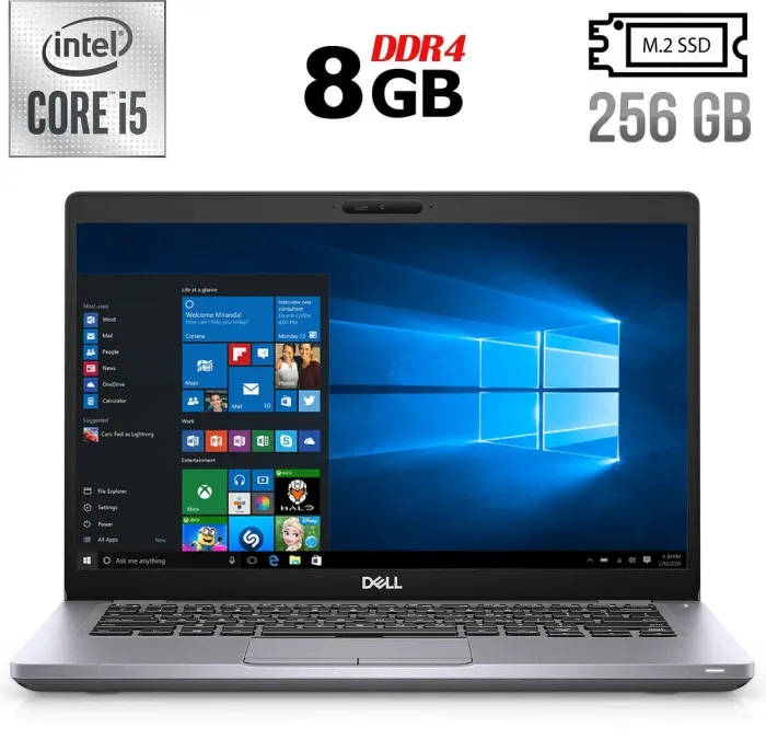 Ультрабук Б-клас Dell Latitude 5410 / 14" (1920x1080) IPS / Intel Core i5-10310U (4 (8) ядра по 1.7 - 4.4 GHz) / 8 GB DDR4 / 512 GB SSD M.2 / Intel UHD Graphics / WebCam / Windows 10 б/в - зображення 1