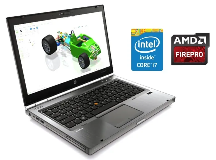 Мобільна робоча станція Б-клас HP EliteBook 8470w / 14" (1600x900) TN / Intel Core i7-3740QM (4 (8) ядра по 2.7 - 3.7 GHz) / 8 GB DDR3 / 256 GB SSD / AMD FirePro M2000, 1 GB GDDR5, 64-bit / WebCam / DVD-ROM / Win 10 Pro б/в - зображення 1