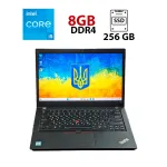Ультрабук Lenovo ThinkPad T480s / 14" (1920x1080) IPS / Intel Core i5-8350U (4 (8) ядра по 1.7 - 3.6 GHz) / 8 GB DDR4 / 256 GB SSD / Intel UHD Graphics 620 / WebCam б/в