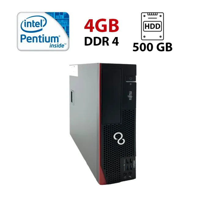 Комп'ютер Fujitsu Esprimo D556 E90+ SFF / Intel Pentium G4400 (2 ядра по 3.30 GHz) / 4 GB DDR4 / 500 GB HDD / Intel HD Graphics 510 б/в - зображення 1