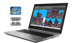 Ноутбук робоча станція HP zBook 15 G5 / 15.6" (1920x1080) IPS / Intel Core i5-8300H (4 (8) ядра по 2.3 - 4.0 GHz) / 16 GB DDR4 / 480 GB SSD / Intel UHD Graphics 630 / WebCam / Fingerprint / Windows 10 б/в