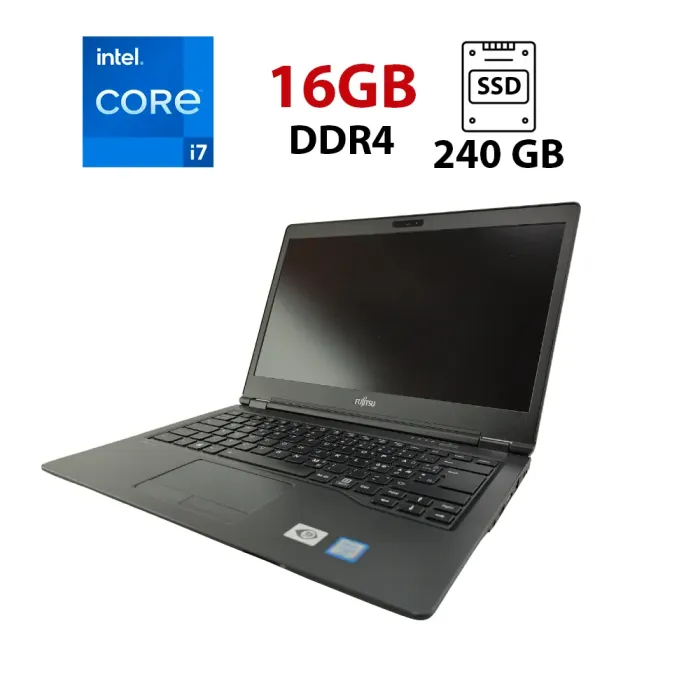 Ноутбук Fujitsu-Siemens LifeBook U749 / 14" (1920x1080) IPS / IPS / Intel Core i7-8565U (4 (8) ядра по 1.8 - 4.6 GHz) / 16 GB DDR4 / 240 GB SSD / Intel UHD Graphics for 8th Generation Intel / WebCam б/в - зображення 1