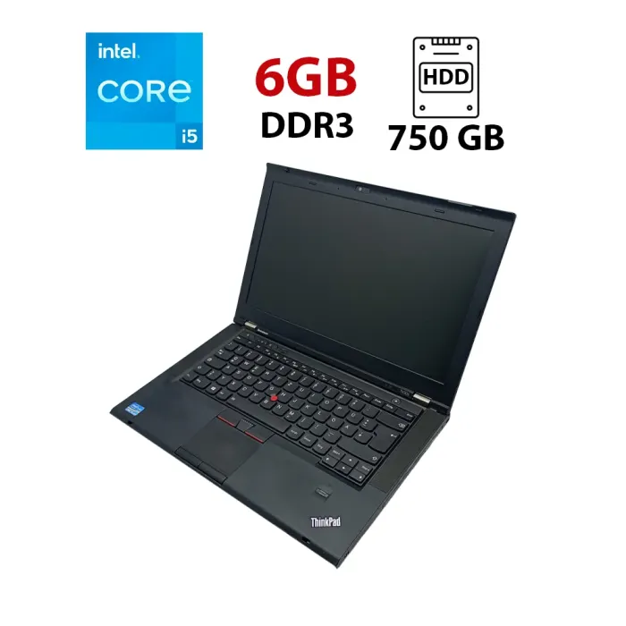 Ноутбук Lenovo ThinkPad T430 / 14" (1600x900) TN / Intel Core i5-3320M (2 (4) ядра по 2.6 - 3.3 GHz) / 6 GB DDR3 / 750 GB HDD / nVidia NVS 5200M, 1 GB GDDR5, 64-bit / WebCam б/в - зображення 1