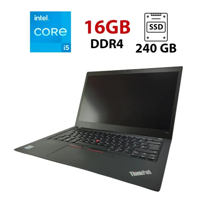 Ноутбук Lenovo ThinkPad L380 / 13.3" (1920x1080) IPS / Intel Core i5-8250U (4 (8) ядра по 1.6 - 3.4 GHz) / 16 GB DDR4 / 240 GB SSD / Intel UHD Graphics 620 / WebCam б/в - зображення 1