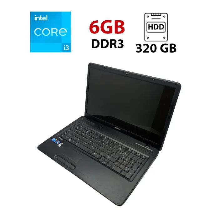 Ноутбук Toshiba Satellite L670 / 17.3" (1600x900) TN / Intel Core i3-350M (2 (4) ядра по 2.26 GHz) / 6 GB DDR3 / 320 GB HDD / Intel HD Graphics / WebCam б/в - зображення 1