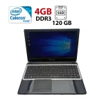 Ноутбук Acer Pakard TE69 / 15.6" (1366x768) TN / Intel Celeron N2820 (2 ядра по 2.13 - 2.39 GHz) / 4 GB DDR3 / 120 GB SSD / Intel HD Graphics / WebCam б/в