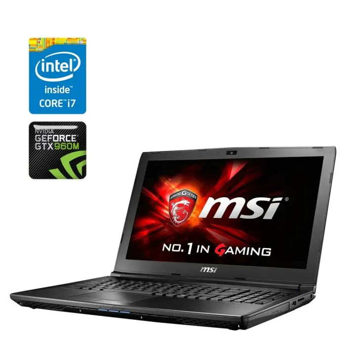 Ігровий ноутбук Б-клас MSI GL72 7QF / 17.3" (1920x1080) IPS / Intel Core i7-7700HQ (4 (8) ядра по 2.8 - 3.8 GHz) / 16 GB DDR4 / 480 GB SSD / nVidia GeForce GTX 960M, 4 GB GDDR5, 128-bit / WebCam б/в - зображення 1