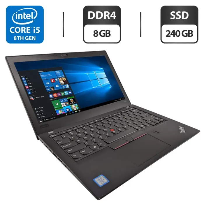 Нетбук Lenovo ThinkPad X280 / 12.5" (1366x768) TN / Intel Core i5-8350U (4 (8) ядра по 1.7 - 3.6 GHz) / 8 GB DDR4 / 240 GB SSD / Intel HD Graphics 620 / WebCam б/в - зображення 1