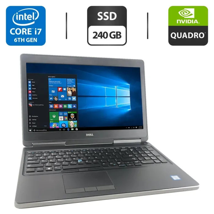 Мобільна робоча станція Dell Precision 7720 / 17.3" (1920x1080) IPS / Intel Core i7-6820HQ (4 (8) ядра по 2.7 - 3.6 GHz) / 16 GB DDR4 / 240 GB SSD / nVidia Quadro P3000, 6 GB GDDR5, 192-bit б/в - зображення 1
