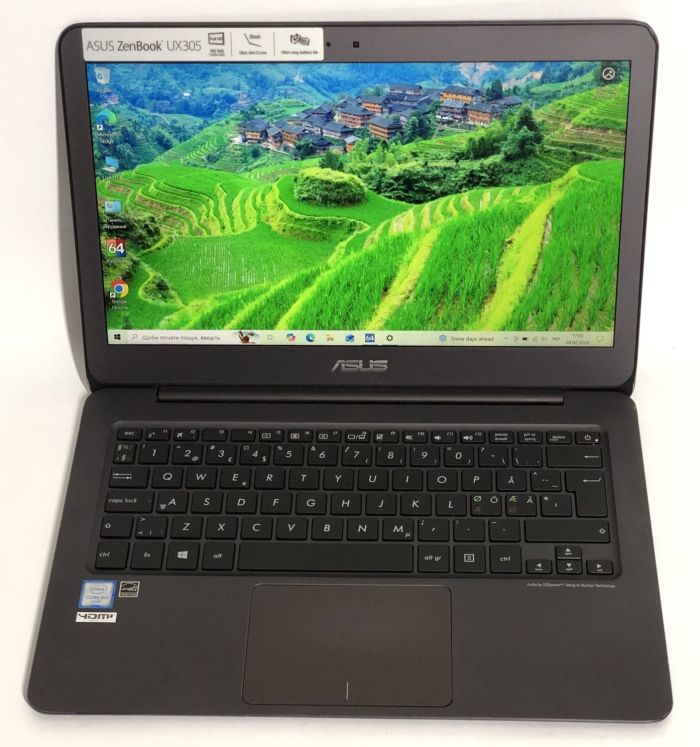 Ультрабук Б-клас Asus ZenBook UX305CA / 13.3" (1920x1080) IPS / Intel Core m3-6Y30 (2 (4) ядра по 0.9 - 2.2 GHz) / 8 GB DDR3 / 128 GB SSD / Intel UHD Graphics 620 / WebCam / Win 10 Home б/в - зображення 2