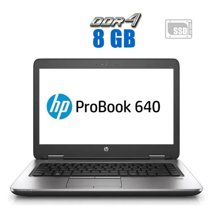 Ноутбук HP Probook 640 G2 / 14" (1366x768) TN / Intel Core i3-6006U (2 (4) ядра по 2.0 GHz) / 8 GB DDR4 / 480 GB SSD / Intel HD Graphics 520 / WebCam / 3G б/в - зображення 1