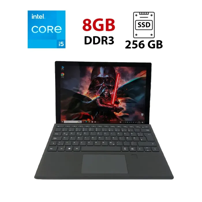 Нетбук Microsoft Surface Pro 4 / 12.3" (2736х1824) IPS Touch / Intel Core i5-7300U (2 (4) ядра по 2.6 - 3.5 GHz) / 8 GB DDR3 / 256 GB SSD / Intel HD Graphics 620 / WebCam б/в - зображення 1