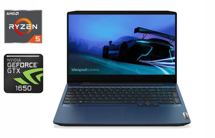 Ігровий ноутбук Lenovo IdeaPad 3 / 15.6" (1920x1080) IPS / AMD Ryzen 5 4600H (6 (12) ядер по 3.0 - 4.0 GHz) / 16 GB DDR4 / 512 GB SSD / nVidia GeForce GTX 1650, 4 GB GDDR6, 128-bit / WebCam / HDMI б/в - зображення 1