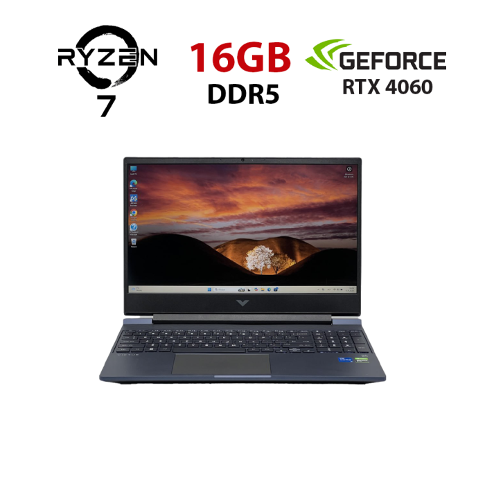 Ігровий ноутбук HP Victus 15-fb2000nr / 15,6" (1920x1080) IPS / AMD Ryzen 7 8845HS (8 (16) ядер по 3,8 - 5,1 ГГц) / 16 ГБ DDR5 / 960 ГБ SSD / nVidia GeForce RTX 4060, 8 ГБ GDDR6, 128-біт / Веб-камера б/в - зображення 1