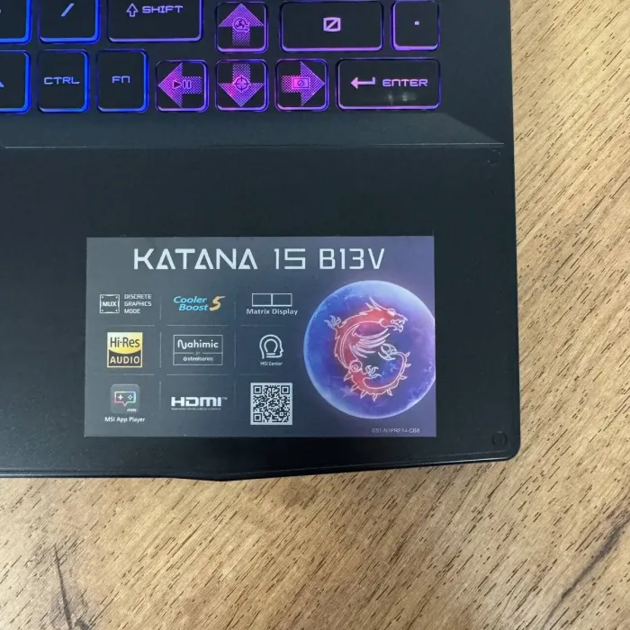 Ігровий ноутбук Б-клас MSI Katana 15 B13VEK / 15.6" (1920x1080) IPS / Intel Core i7-13620H (10 (16) ядер по 3.6 - 4.9 GHz) / 16 GB DDR5 / 512 GB SSD / nVidia GeForce RTX 4050, 6 GB GDDR6, 96-bit / WebCam б/в - зображення 9