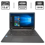 Ноутбук Acer Aspire ES1-533 / 15.6" (1366x768) TN / Intel Celeron N3350 (2 ядра по 1.1 - 2.4 GHz) / 6 GB DDR3 / 120 GB SSD / Intel HD Graphics 500 / WebCam б/в