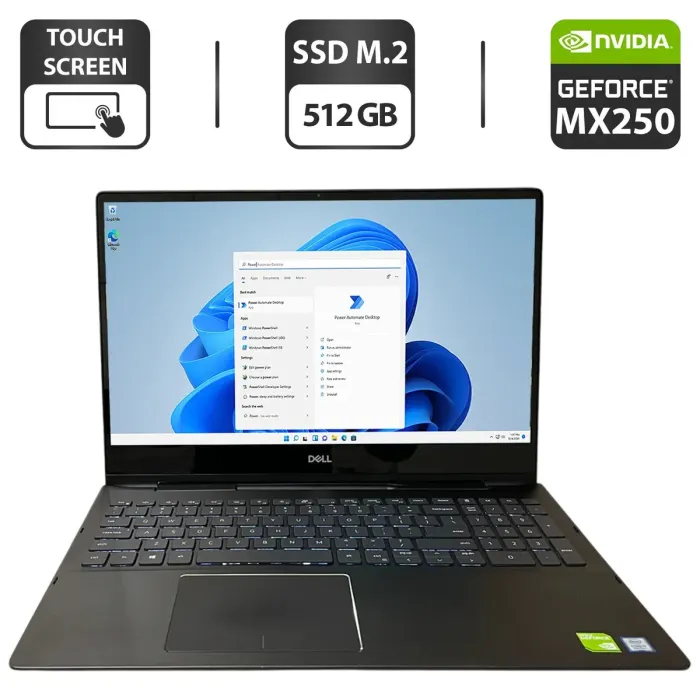 Ультрабук-трансформер Dell Inspiron 7590 / 15.6" (3840x2160) IPS Touch / Intel Core i7-8565U (4 (8) ядра по 1.8 - 4.6 GHz) / 16 GB DDR4 / 512 GB SSD M.2 / nVidia GeForce MX250, 2 GB GDDR5, 64-bit / WebCam б/в - зображення 1