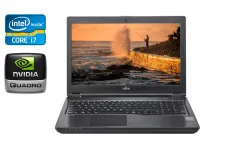 Мобільна робоча станція Б-клас Fujitsu Celsius H780 / 15.6" (1920x1080) IPS / Intel Core i7-8750H (6 (12) ядер по 2.2 - 4.1 GHz) / 16 GB DDR4 / 512 GB SSD / nVidia Quadro P600, 4 GB GDDR5, 128-bit / USB Type-C / HDMI / WebCam / VGA б/в