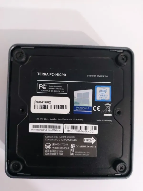 Комплект: Terra PC-Micro USFF / Intel Core i3-8109U (2 (4) ядра по 3.0 - 3.6 GHz) / 16 GB DDR4 / 512 GB SSD M.2 / Intel Iris Plus Graphics 655 / Wi-Fi + Монітор LG 24MB37PM-B / 24" (1920x1080) IPS б/в - зображення 6