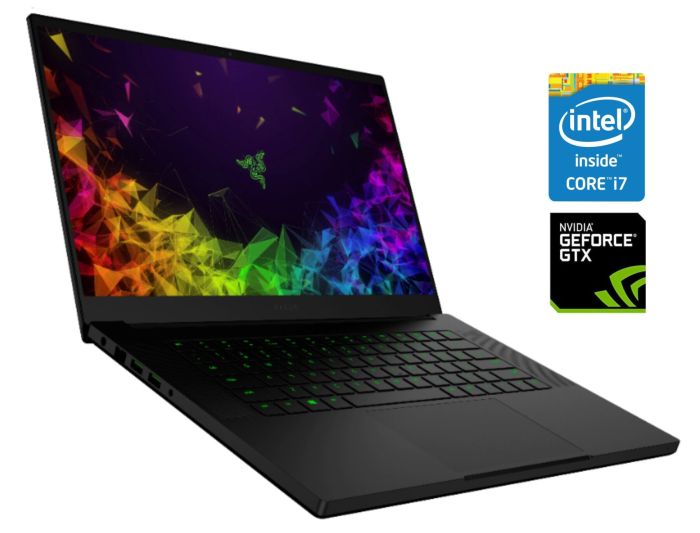 Ігровий ноутбук Razer Blade 15 RZ09-02705 / 15.6" (1920x1080) IPS / Intel Core i7-8750H (6 (12) ядер по 2.2 - 4.1 GHz) / 16 GB DDR4 / 512 GB SSD / nVidia GeForce GTX 1060 Max-Q, 6 GB GDDR5, 192-bit / WebCam б/в - зображення 1