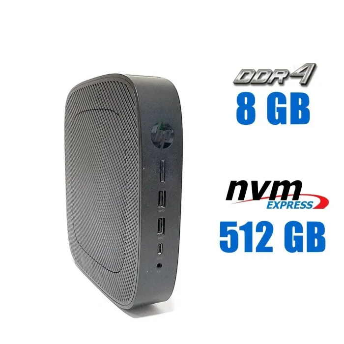 Неттоп HP t640 Thin Client USFF / AMD Ryzen R1505G (2 (4) ядра по 2.4 - 3.3 GHz) / 8 GB DDR4 / 512 GB SSD M.2 / AMD Picaso Graphics / 45W б/в - зображення 1