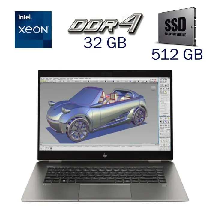 Робоча станція HP ZBook Studio G5 / 15.6" (1920x1080) IPS / Intel Xeon E-2176M (6 (12) ядер по 2.7 - 4.4 GHz) / 32 GB DDR4 / 512 GB SSD / nVidia Quadro P2000, 5 GB GDDR5, 160-bit / WebCam / WebCam / WebCam б/в - зображення 1