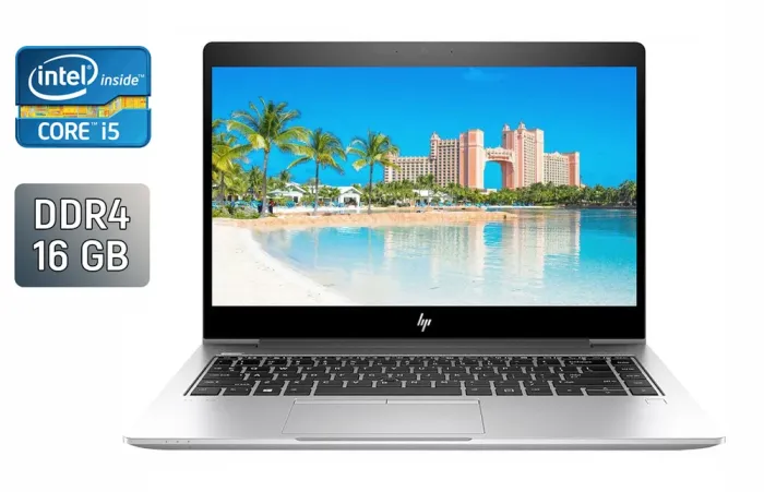 Ультрабук HP EliteBook 840 G6 / 14" (1920x1080) IPS / Intel Core i5-8265U (4 (8) ядра по 1.6 - 3.9 GHz) / 16 GB DDR4 / 480 GB SSD / Intel UHD Graphics 620 / TouchID / WebCam / Windows 10 б/в - зображення 1